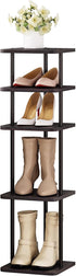 SORCEDAS 5 Tiers Vertical Shoe Rack Wooden Shoe Storage Organizer for Space