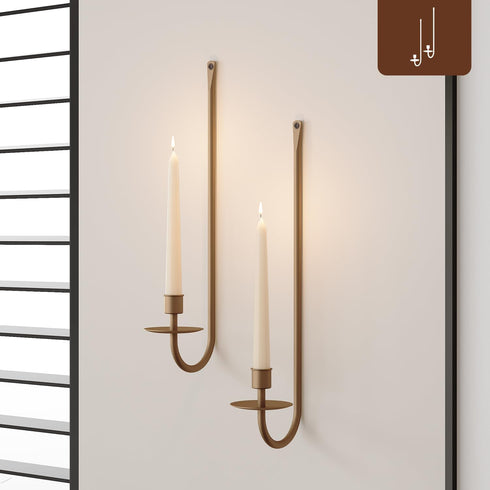 Metal Wall Candle Sconce Holder Set of 2 Wall Mount Candle Holder