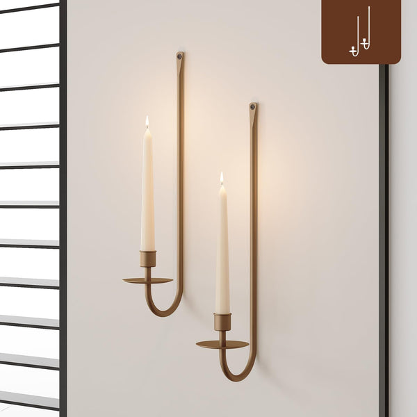 Metal Wall Candle Sconce Holder Set of 2 Wall Mount Candle Holder