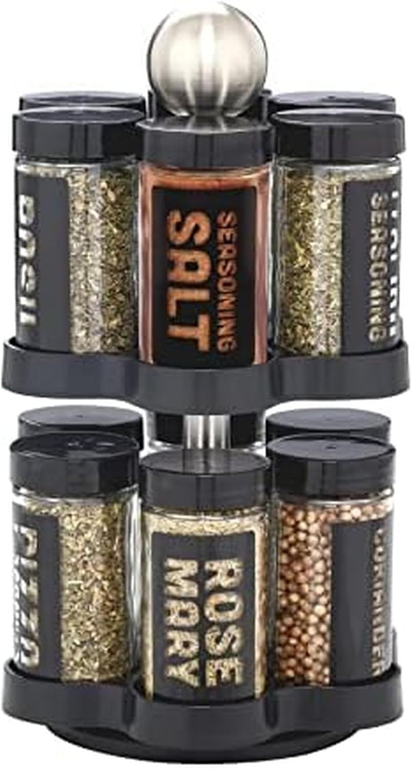 Kamenstein 12 Jar Madison Revolving Countertop Spice Rack with Spices Included, FREE