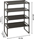 MUAHRCE 5-Tier Closet 18" 9.9" 28.6" Small Shoe Rack for and Entryway, Narrow Shoe Shelf Organizer,Stackble Shoe
