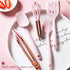 Set Collfa Rose Gold And Pink Kitchen Utensil Small Five-Piece Mini Silicone Kids Kitchen Tools Whisk Spatula Tongs
