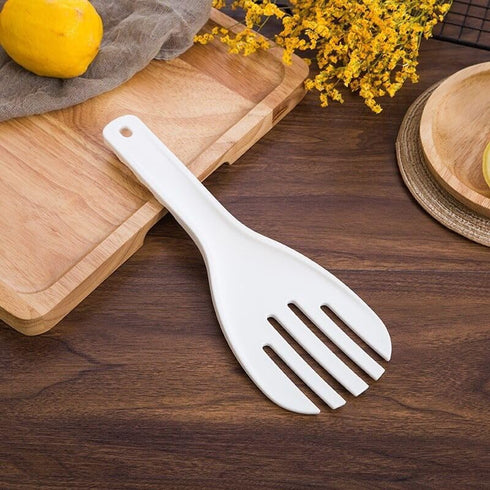 White Jumbo Large Plastic Rice Paddle Spatula, 10.63" Long, Serving Spoon for Rice and Potato