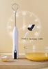 Electric Milk Frother for Matcha, Hot Chocolate, Coffee Creamer, Handheld Design, Type-C Rechargeable Blender (White)
