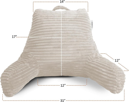 Hearth & Harbor Reading Pillow for Bed Adult Back Pillow for Sitting in Bed, Standard Bed Pillows for Sitting Up