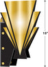 3-D 20s 4-Pack 20s, 15" Beistle Great Wall Sconces Double-Sided Art Deco Cardstock Decorations with Gold and Black