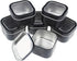 6-Pack 8oz Empty Square Metal Tins with Clear Window for Candle Making, Gifts, Treasures, Black