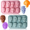 2 Pack 3D Skull Silicone Molds, 8 Cavity Skull Themed Baking Tray for Chocolate Cake, Dessert, Cupcake Topper