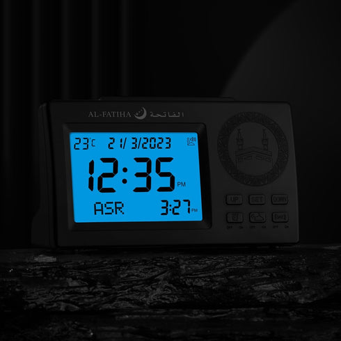 OUD Bukhoor Muslim Azan Clock, Azan Table Prayer Clock with LCD Display, Azan Alarm Clock, Home/Office/Mosque Digital