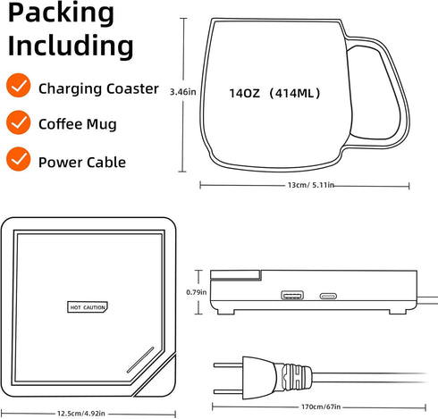Set: 131F/55C, Coffee Mug Warmer Coffee Warmer for Desk Auto Shut Off Candle Warmer Plate Coffee Cup Warmer Heated