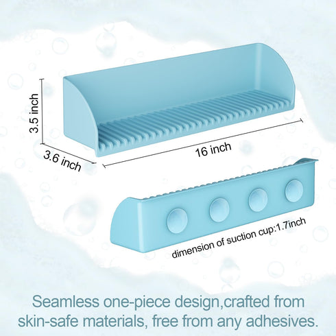 4 1Pack, Roslim Bathtub Splash Guard for Tub - Silicone Water Splash Guard with Suction Cups, Bath Toy Holder, Bathtub