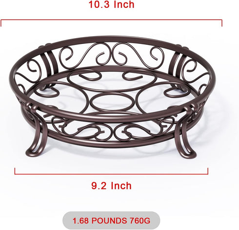 Yimobra Metal Plant Stand, Heavy Duty Flower Pots Holder, Rustproof Wrought Iron Planter Stands, 10.3 Inches, Bronze