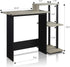 Furinno Efficient Home Laptop Desk with Square Shelves, French Oak Grey/Black Finish