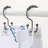 Goowin Shower Curtain Hooks, Rust Proof Stainless Steel Double Shower Curtain Rings for Curtains & Liners (Bronze)