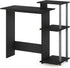 Furinno Efficient Home Laptop Computer Desk with Square Shelves, Solid Black/Grey Design