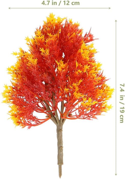 SUPVOX Mini Maple Tree Plant, Artificial Maple Tree Plastic Model, Miniature Figurine, 4pcs for Fairy Garden