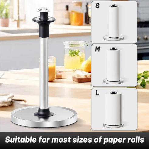 VEHHE Paper Towel Holder Countertop with Unique Damping Spring Structure for One-Handed Tearing