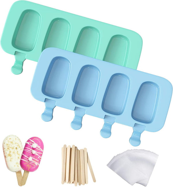 Ozera 2 Pack Popsicles Molds, Homemade Cake Pop Molds, Reusable Silicone Ice Pop Cream/Cakesicle Maker