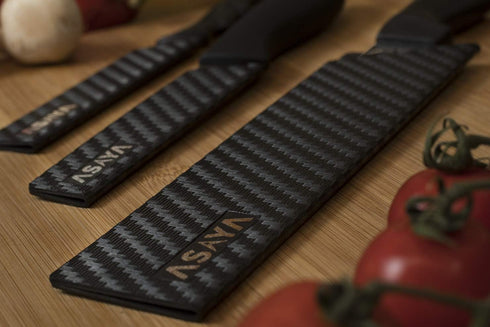 Asaya Professional Knife Edge Guards, Universal Blade Covers, Extra Strength ABS Plastic, BPA-Free Felt Lining, 9Pcs