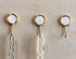 Solid Brass Decorative Wall Hook, Self-Adhesive Hole Free Mount, Shining Gold Fancy Hook (Seashell White, Pack of 2)