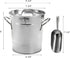 YOUEON 4L Ice Bucket with Scoop and Lid, Galvanized Metal Bucket with Carry Handles, Double Walled Wine Bucket Chiller, Beverage Tub for Parities, Picnics, Camping, Outdoor Bar Use, Silver by Youeon