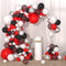 Red Black White Silver Balloon Garland Arch Kit, Red and White Balloons for Birthday Wedding Retirement Decorations