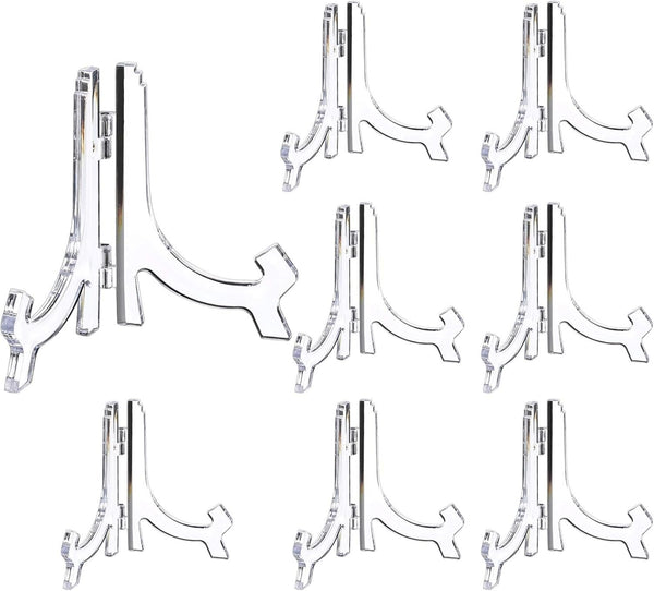 HESTYA 12 Pcs Clear Acrylic Easels for Displaying Pictures or Other Items (4.5 Inch)