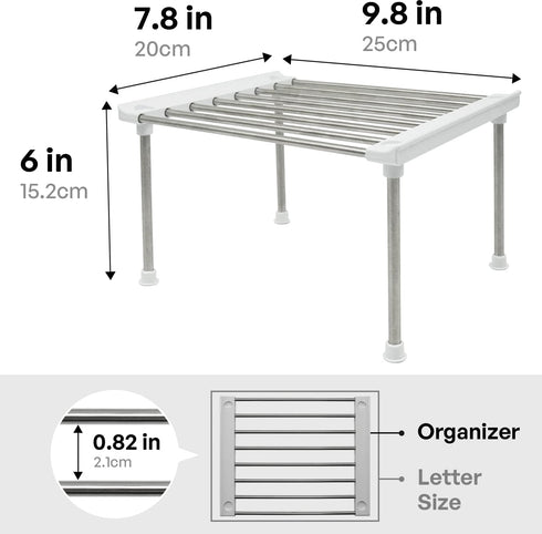 Set 2 Counter 9.8 7.8 6.1 carrotez Cabinet Organizer Shelf, of Stackable Kitchen Shelves, Kitchen Cabinet Organizers