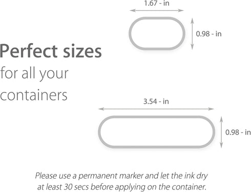CHUBBIEE Removable Waterproof Food Labels, Write-on Kitchen Labels for Food Storage Containers, Pack of 64