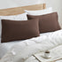 Nestl Brown Microfiber Queen Pillow Cases - Set of 2, 20x30 Inches
