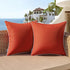 Woaboy Set of 2 Fall Outdoor Waterproof Pillow Covers, 16x16 Inch Burnt Brick Decorative Throw Pillow Covers