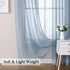 MIULEE Dusty Blue Linen Textured Sheer Curtains, 84 Inches Long, 2 Panels for Bedroom Living Room