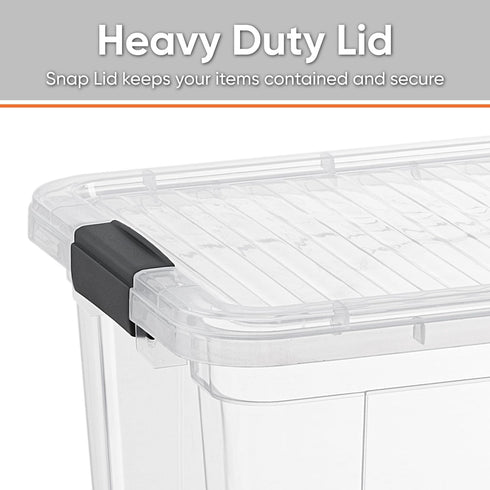 Superio Clear Plastic Storage Bin with Lid, 11 Qt, Non-Toxic, BPA Free, Stackable Plastic Tote