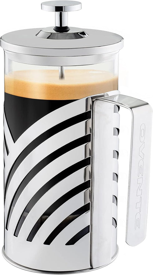 OVENTE 20 Ounce French Press Coffee Maker, Heat Resistant Borosilicate Glass, 4 Level Stainless Steel Filter System,