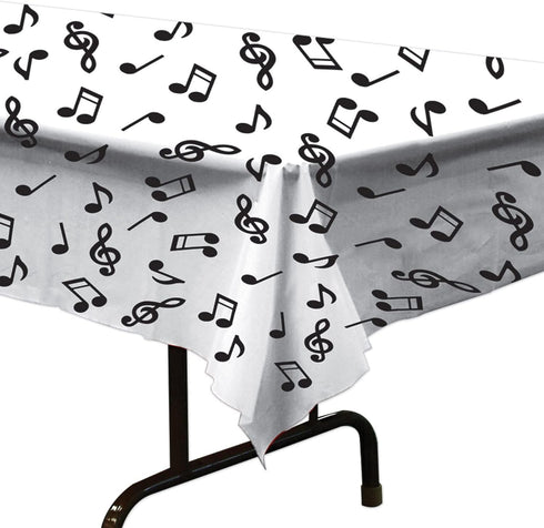 54? 108? Beistle Musical Notes Tablecover, x ? Plastic Table Cloth, Music Notes Party Decorations, Music Themed Party