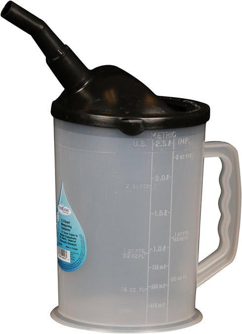 WirthCo 94026 Funnel King Heavy Duty Graduated Measuring Container - 87 oz. Capacity with Black Spout