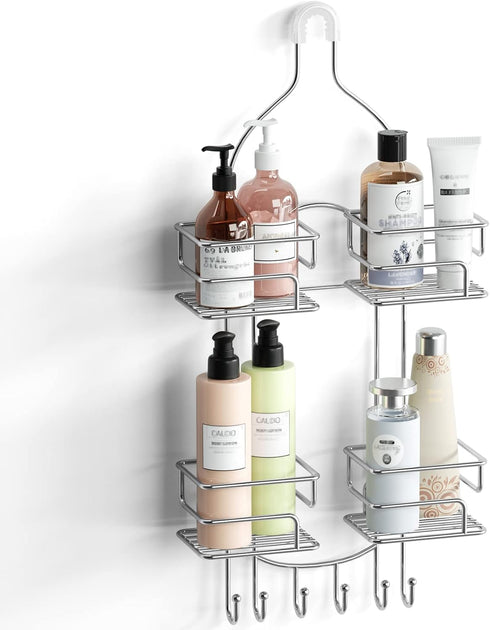 SRIWATANA Shower Caddy Organizer Hanging Over Head, Bathroom Shower Rack Hanger with