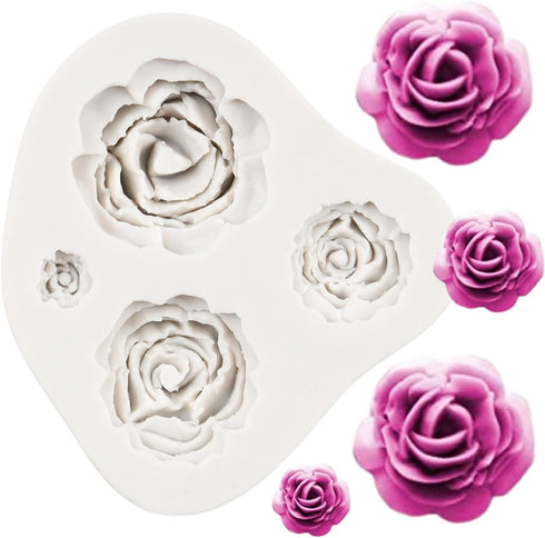 Rose Mold, Rose Flower Silicone Fondant Cake Molds for Cupcake Topper, Cake Decoration, Chocolate Candy