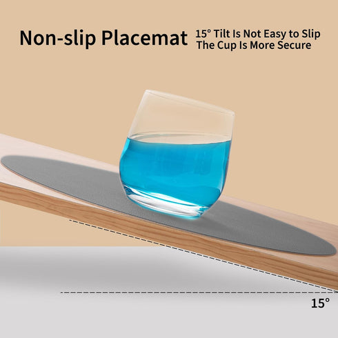 Set 4 15 inch Set 4) Myir JUN Round Placemats of Faux Leather Place Mats and Coasters Round Table Mats Dual Sided