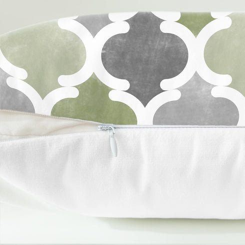 Pack 2 Cozy 20 20 Inches CaliTime Throw Pillow Cases of Fleece Gradient Geometric Trellis Chain Quatrefoil Accent