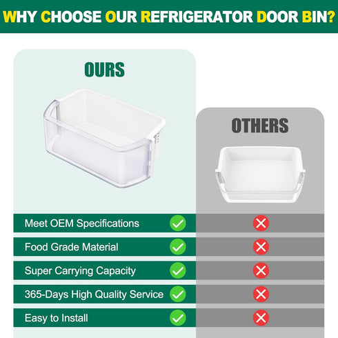 UPGRADED DA97-12935A Refrigerator Door Bin Replacement for Samsung Fridge Parts, Left and Right Door Shelf Basket