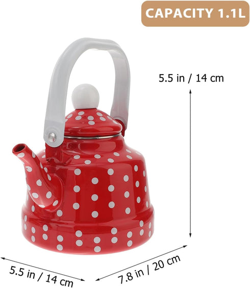 Luxshiny Stovetop Pour-Over Coffee and Tea Kettle, Enamel Water Boiling Kettle Small Teapot Stove Tea Pot Tea Kettle Camping Boiling Water Pot by Luxshiny