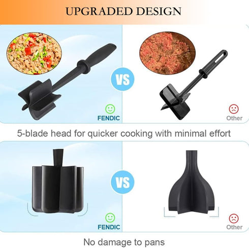 Meat Chopper, Hamburger Chopper, Beef Grinder - Professional Multifunctional Nylon Knife for Non-Stick Cookware