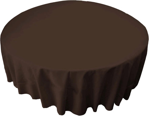 LA Linen Polyester Poplin Washable Round Tablecloth, Stain and Wrinkle Resistant 72" Table Cover for Dining, Kitchen,