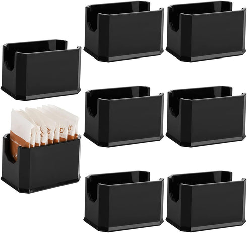 Dicunoy Set of 8 Sugar Packet Holder, Plastic Black Sugar Caddy for