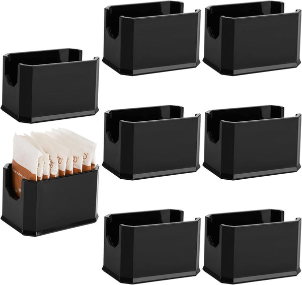 Dicunoy Set of 8 Sugar Packet Holder, Plastic Black Sugar Caddy for