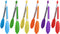 MSY BIGSUNNY Kitchen Food Tongs | 7" Mini Silicone Serving Tongs | Set of 6 in Purple, Red, Orange, Green, Yellow, Blue