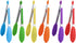 MSY BIGSUNNY Kitchen Food Tongs | 7" Mini Silicone Serving Tongs | Set of 6 in Purple, Red, Orange, Green, Yellow, Blue