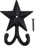 Vintage Wrought Iron Coat Hook, Wall Mounted Hat Hook with Screws Included, Star Design