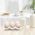 Flexzion Porcelain Egg Crate - 6-Egg Capacity Ceramic Holder for Fridge, 2 Pack, White